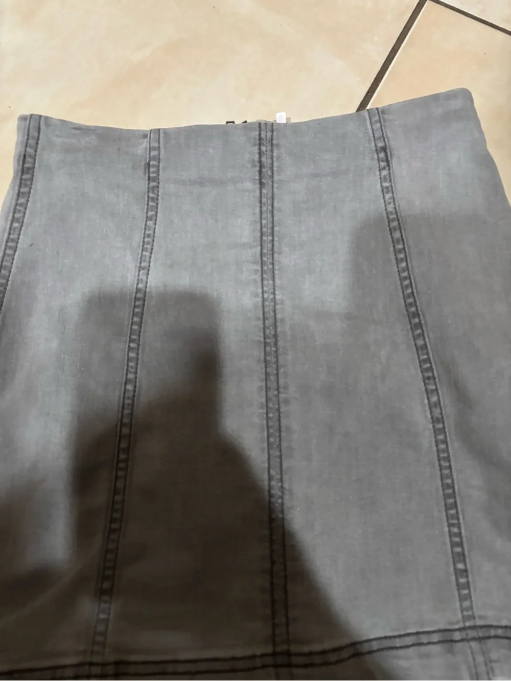 Free People Gray Panel A-Line Mini Skirt